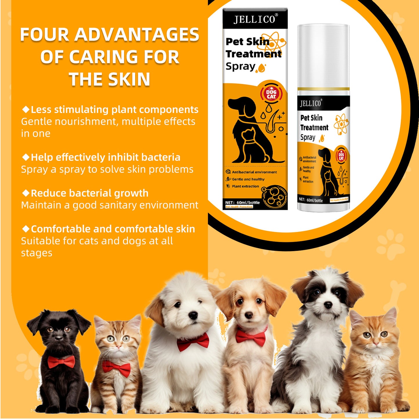 Pet Skin Care Spray Dogs And Cats Moss Skin Hair Loss Spray