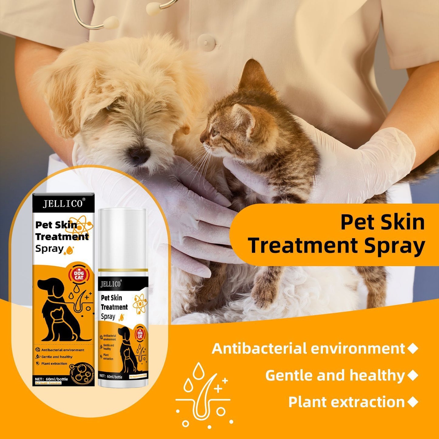 Pet Skin Care Spray Dogs And Cats Moss Skin Hair Loss Spray