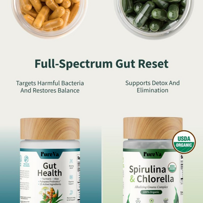 PureVa™ Gut Reset Duo (Gut Health + Spirulina/Chlorella) (duo)
