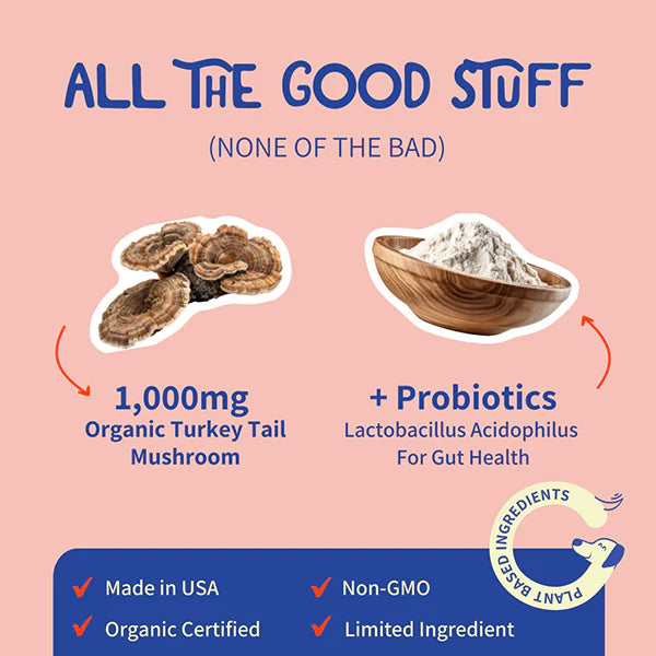 PureVa™ Turkey Tail + Probiotic Chews for Dogs