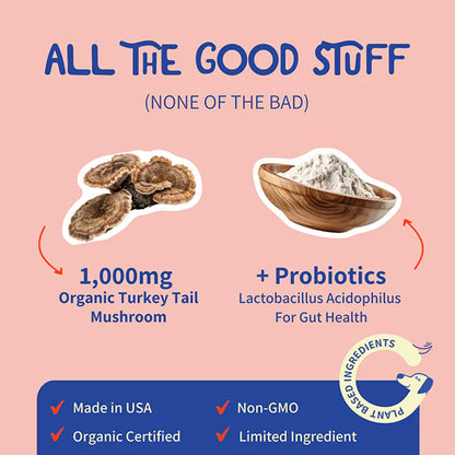 PureVa™ Turkey Tail + Probiotic Chews for Dogs